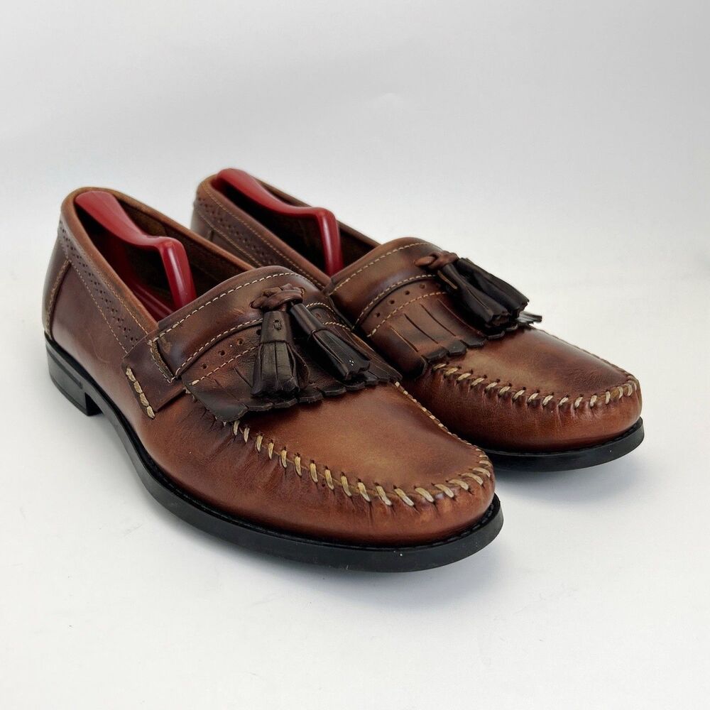 GH Bass Weejuns Kilted Tassel Loafers Mens Sz 9 D Brown Leather Michael Style